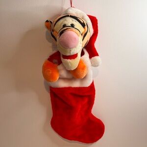 Disney Winnie the Pooh Tigger Santa Hat 3D plush Christmas Holiday Stocking